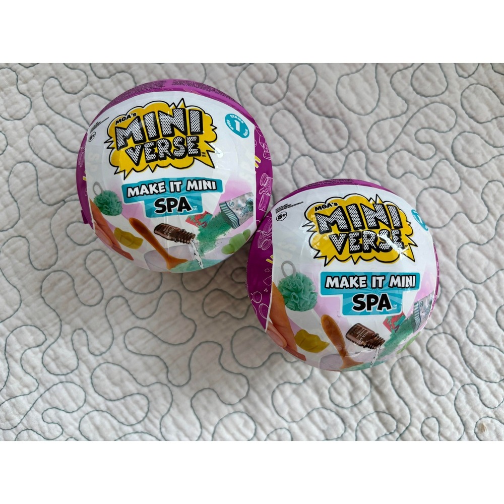 MGA Miniverse Make It Mini Spa Series‎ 1 Lot of 2 Mystery Sealed Balls DIY Craft